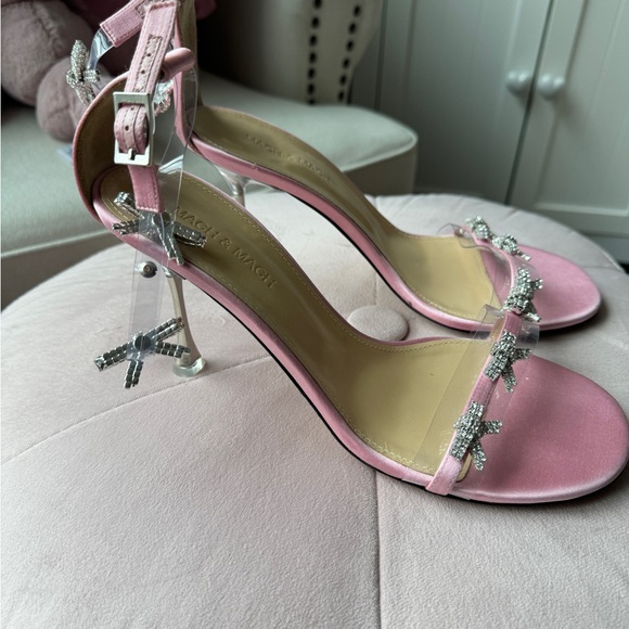 Mach & Mach Pink Bow Heels SZ 9.5/50 - Picture 6 of 8